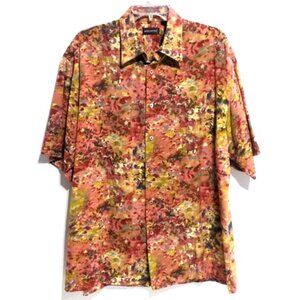 RISCATTO Men’s Multicolor Vibrant Button-Down Collared Shirt – Size: Large